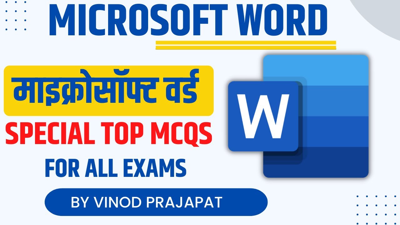 MS Word Important MCQ II Important questions II Top-10 MCQ from MS-Word || @Technical Vinod