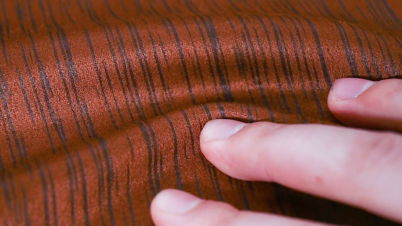 Bekleidungsstoff Stretch Wildlederimitat Streifen cognac grau 1,5m Breite