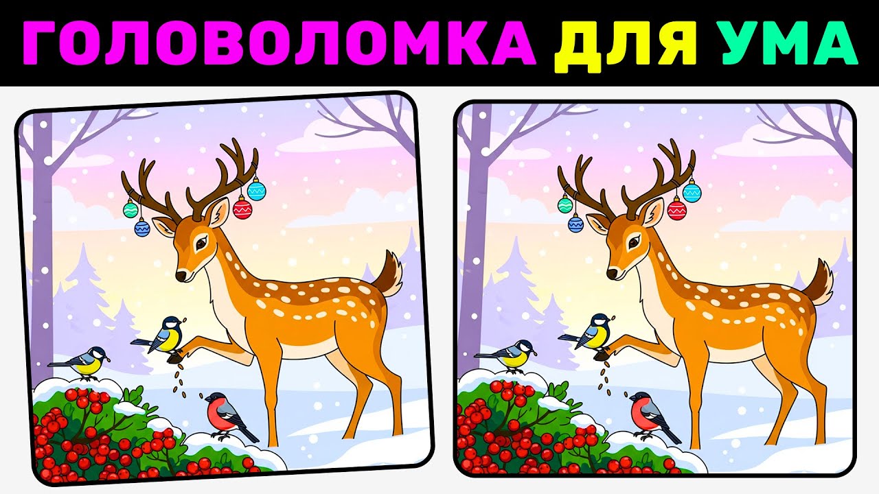 🔍 Найди 3 отличия! | №33🧠 Головоломка для ума — Развивай внимательность