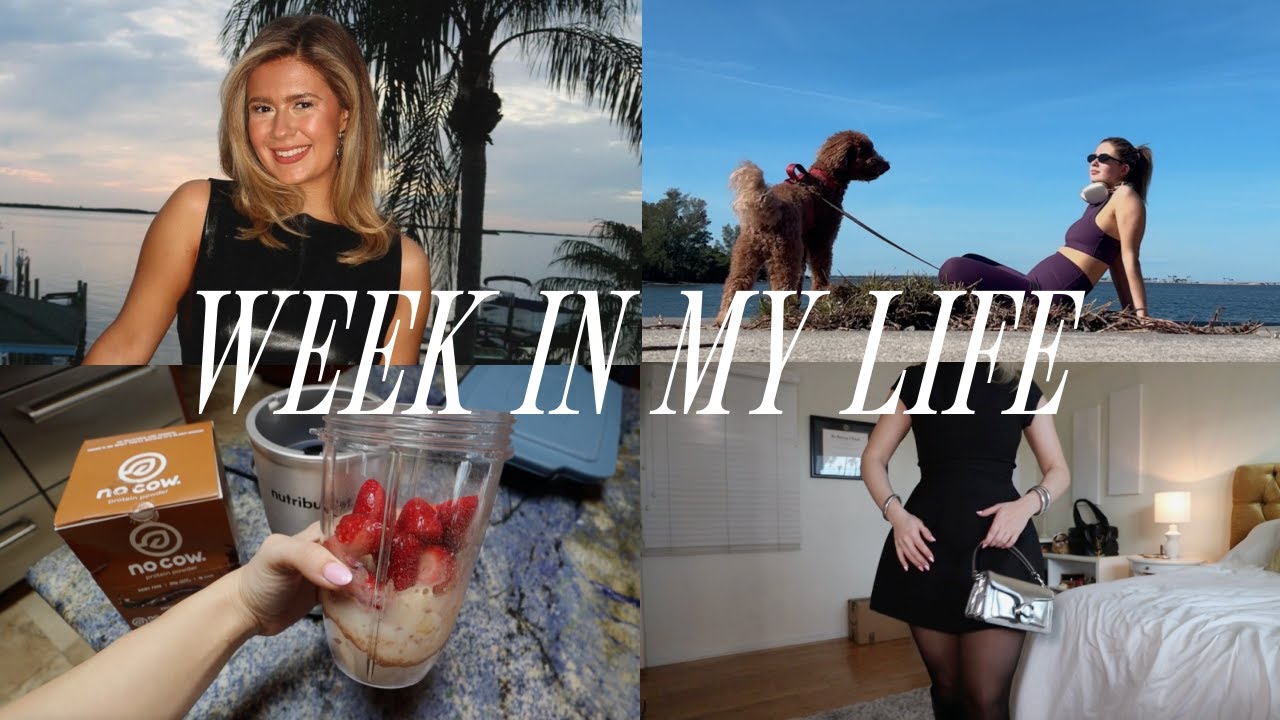 week in my life 🦌🎄 holiday party outfits, at-home workouts, mall haul, chocolate protein smoothie