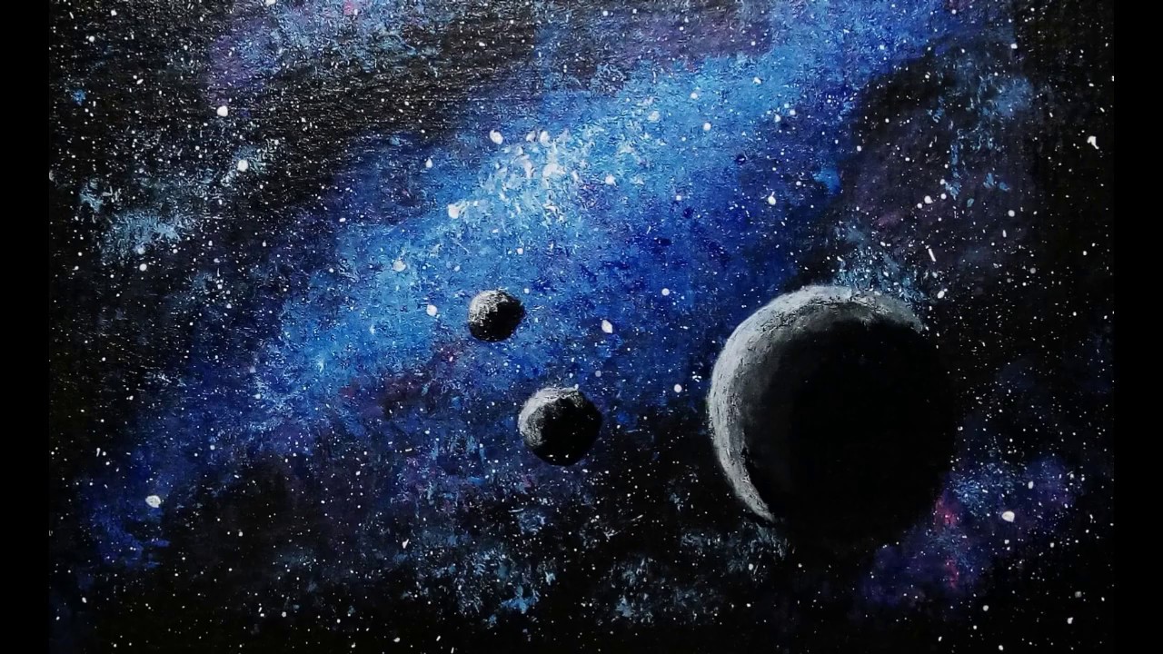 Acrylic Painting Galaxy and Planets Demo Speedpaint