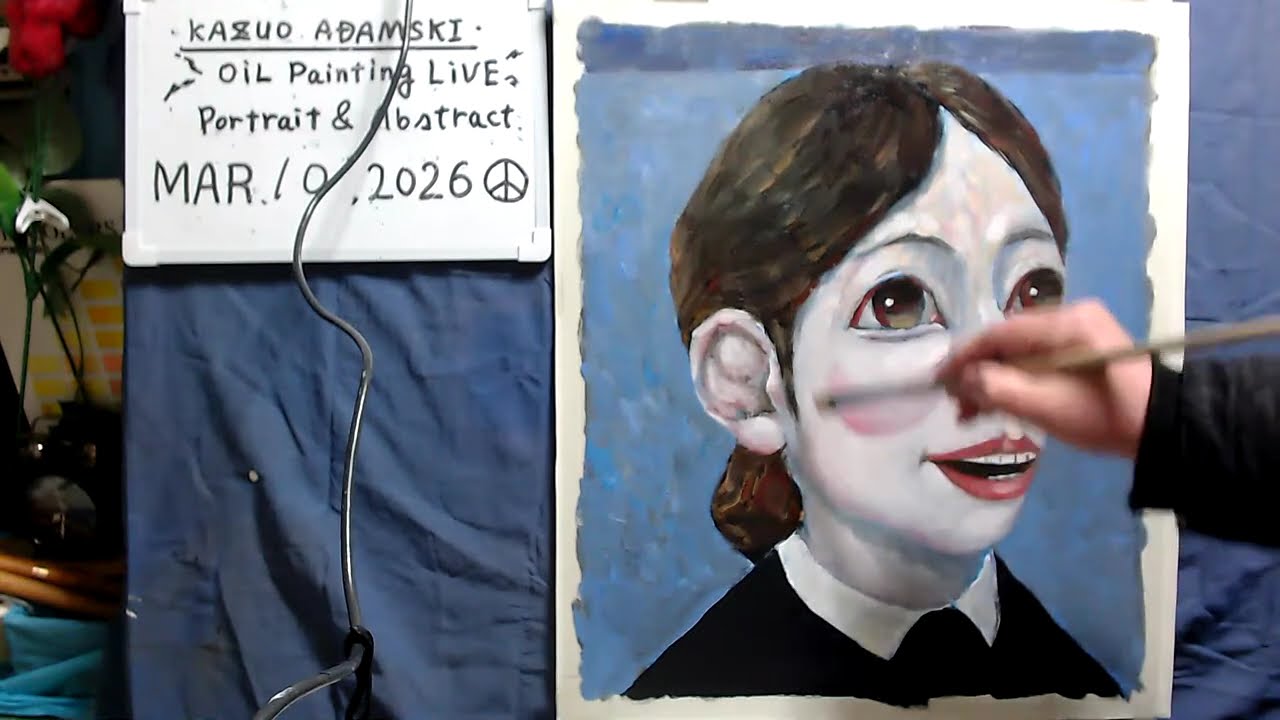 Oil painting  portrait day 3 [LIVE]--  