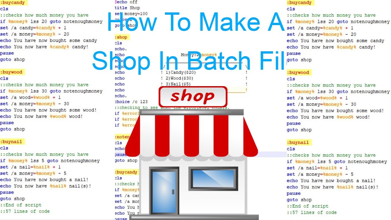 How To Make A Shop In Batch File | Cmd