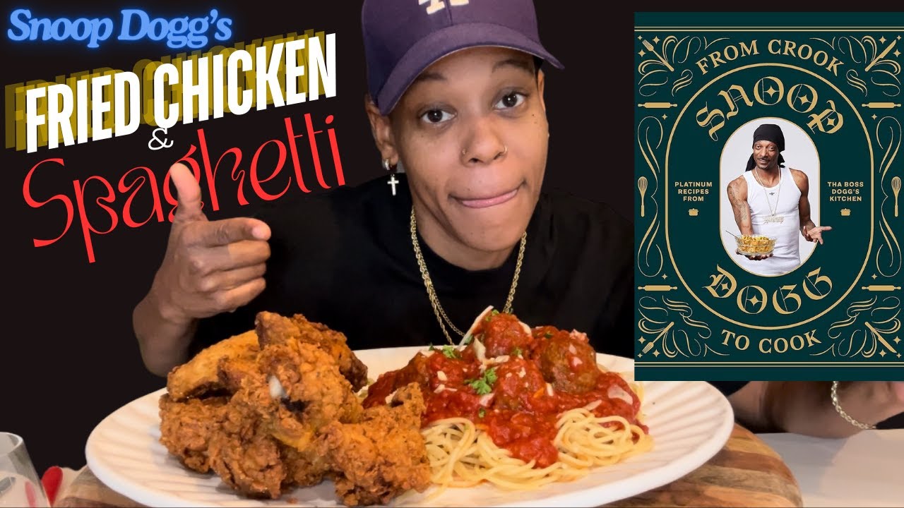 I MADE SNOOP DOGG'S FAMOUS CRISPY FRIED CHICKEN & SPAGHETTI | MUKBANG | CRISPY FRIED CHICKEN ASMR