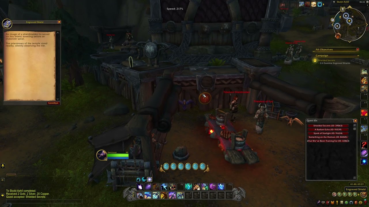 Shielded Secrets Quest ID 39063 WoW