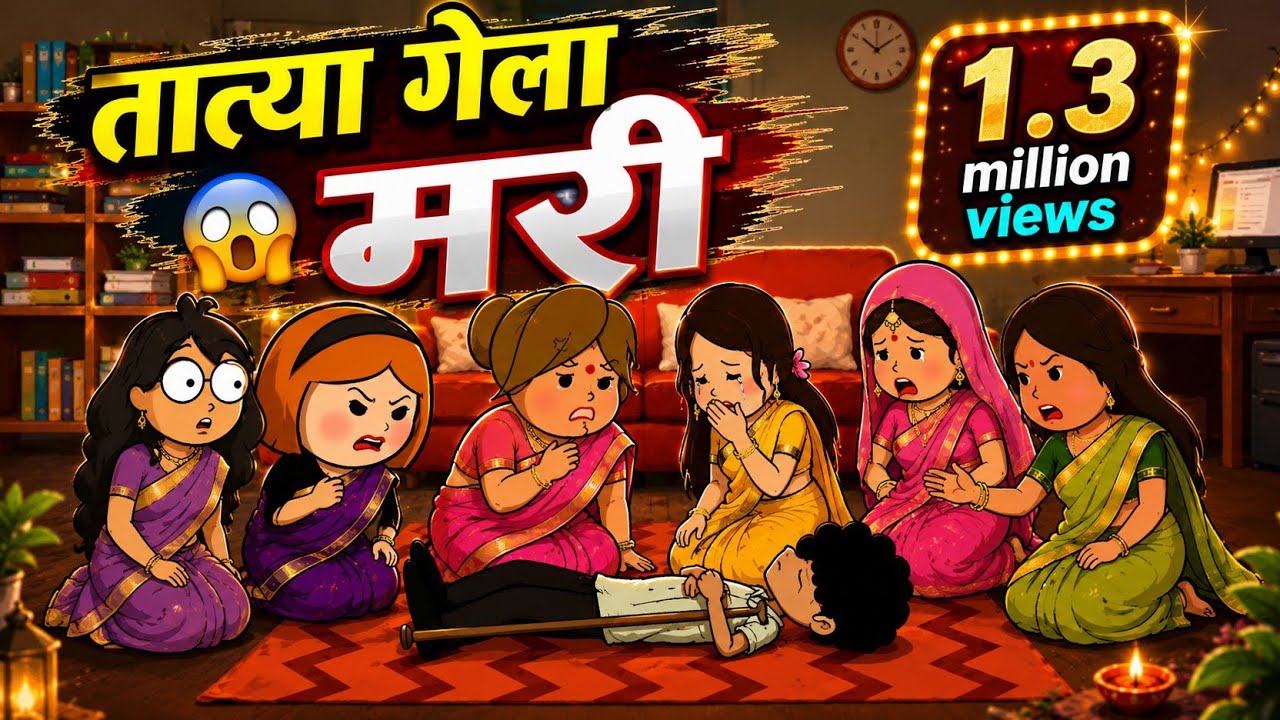 तात्या गया मरी ☺️ahirani masti 🥰 ahirani comedy cartoon video 🤩 ahirani funny video 🤩 irani #ahirani