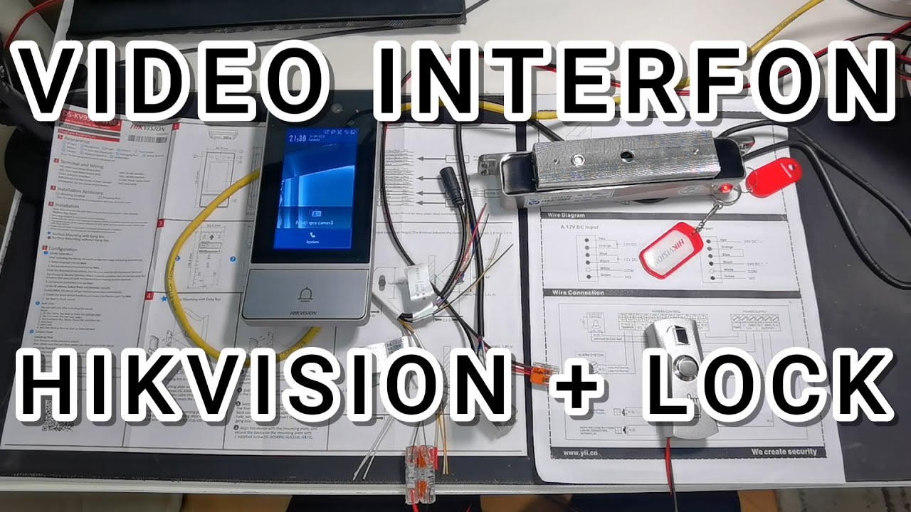 Conectare INTERFON HIKVISION DS-KV9503-WBE1 cu un ELECTROMAGNET si BUTON DESCHIDERE