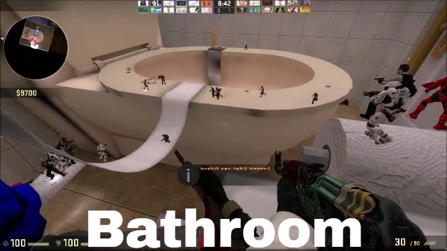 CS:GO - Мод «Побег из зомби» - ze_bathroom_v2_4 - [Уровень 1 и 2] - GFL