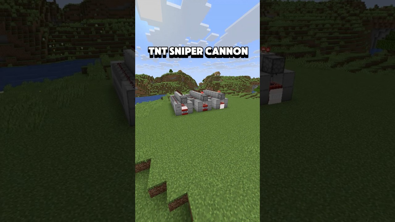 TnT Sniper Cannon In Minecraft! #minecraft #survival #minecraftfarms