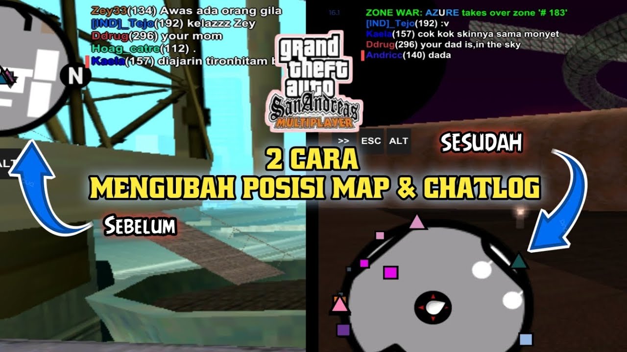 CARA MENGUBAH POSISI MAP & CHATLOG DENGAN 2 CARA, ANDROID, GTA SAMP MOBILE