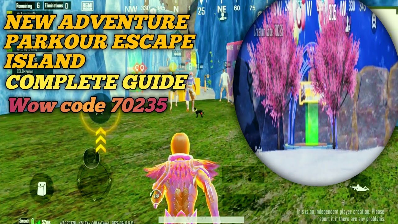 New Adventure Parkour Escape Island | BGMI WOW Impossible Parkour I WOW Code-70325 #bgmi #wowmode 
