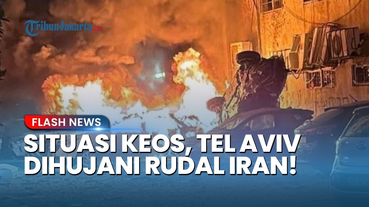 Hujan Rudal Iran di Tel Aviv Picu Situasi Keos: Ledakan Dahsyat dan Kebakaran di Mana-mana