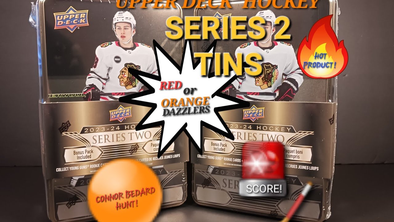 ✨️ CONNOR BEDARD DAZZLES ✨️ IN 2023-24 UPPER DECK SERIES 2 HOCKEY RETAIL TINS ×2 BREAK 