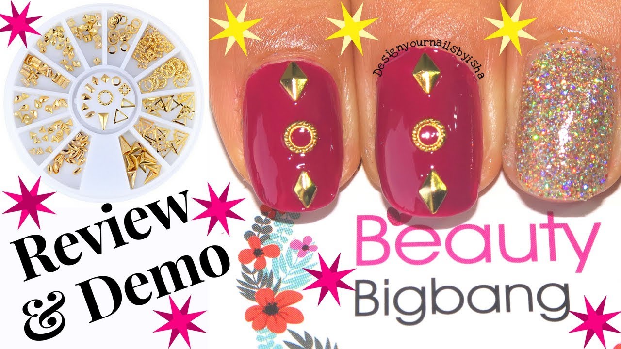 Review & Demo : Nail Art Studs from Beauty Bigbang | Designyournailsbyisha