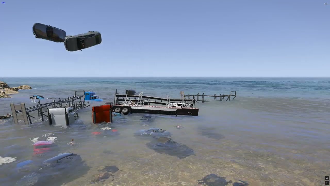 GTA5 - All NPCs Stunt Jump  into The Sea - Part 44