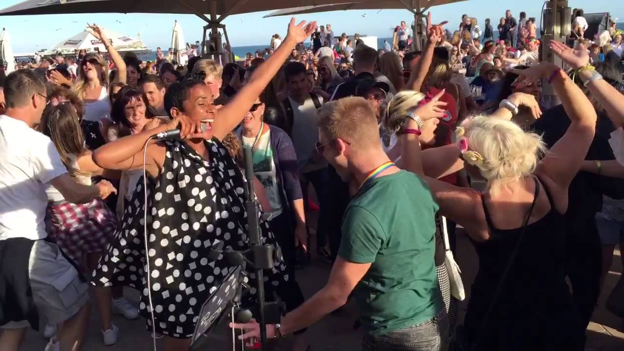 Alison David sings I Wanna Dance With Somebody at Brighton Pride 2015
