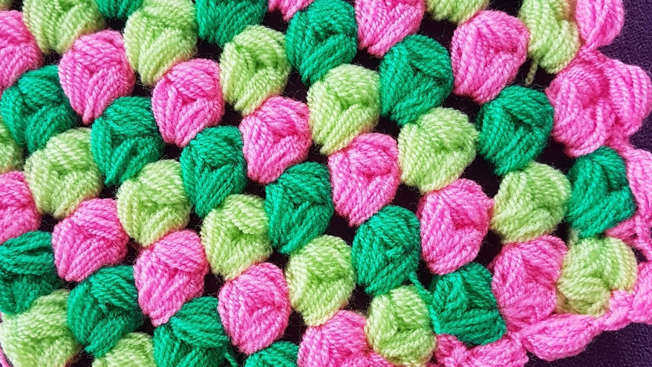 Badem Şekeri Lif Battaniye / Puff Stitch Blanket