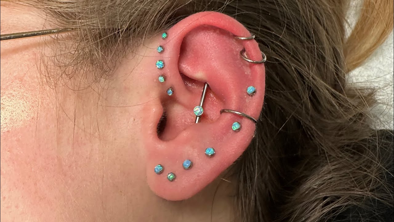 Getting a Conch to Conch Vertical Industrial Piercing