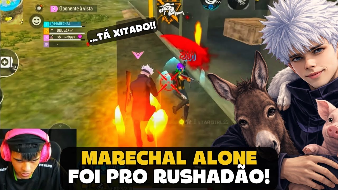 MARECHAL FOI PRO RUSHADÃO E LIMPOU O MAPA TODO NA RANK! FREE FIRE - MARECHAL HIGHLIGHTS