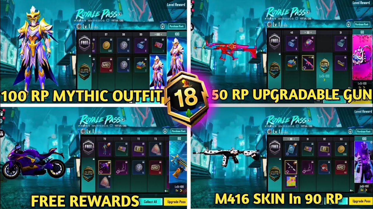 A18 Royal Pass 1 To 100 RP 3D Rewards | Next Royal Pass 3D Leaks | ACE 18 Royal Pass | PUBG & BGMI 