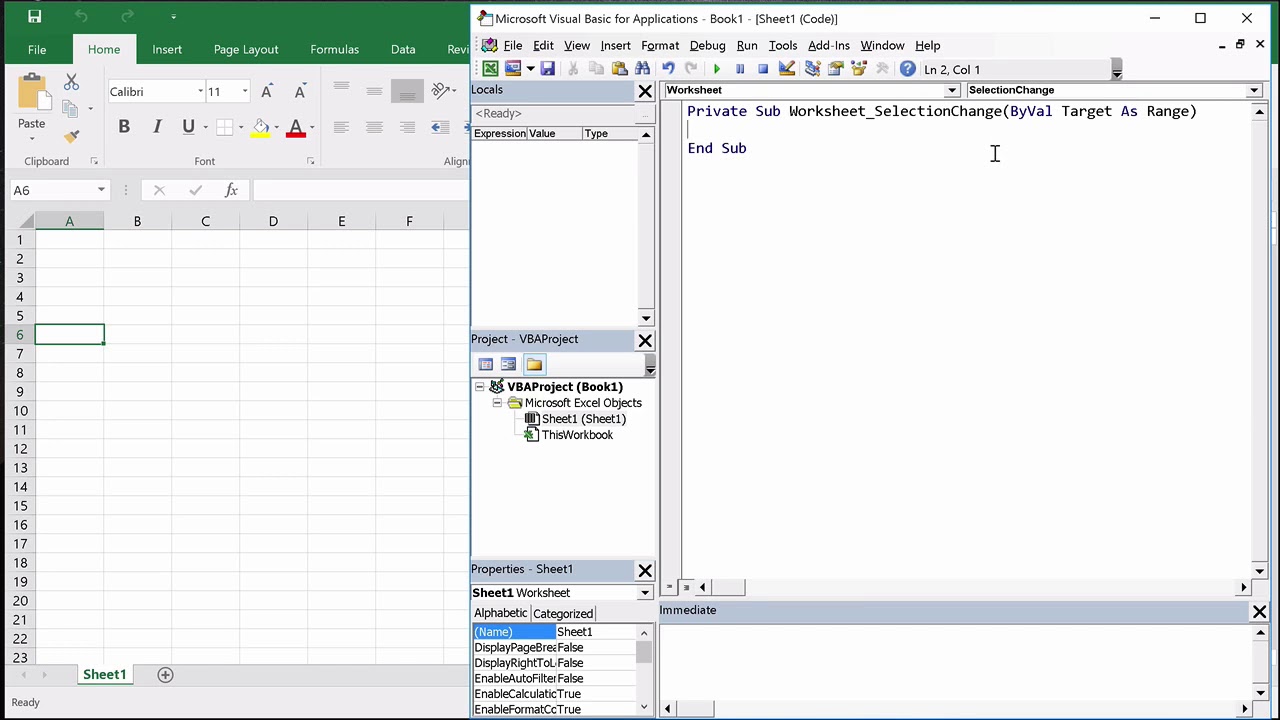 17 Bắt sự kiện Worksheet Selection Change trong Excel VBA