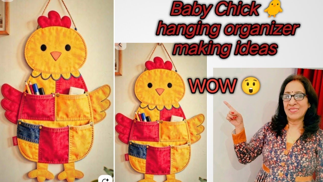 🔥 Amezing idea to make hanging organizer 👌/baby chick hanging organizer making ideas #scrap fabric 🐥