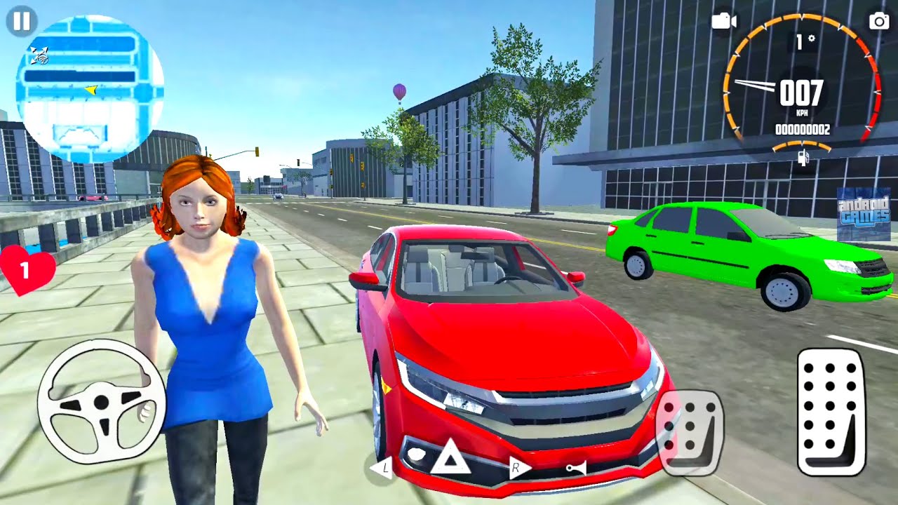 Honda Civic Car Simulator - City Driving | Work In A Taxi - Android Gameplay