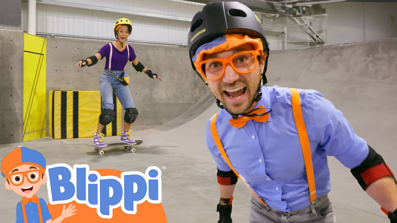 Skating at Woodward Skate Park | It's Storytime: Blippi | Moonbug Kids