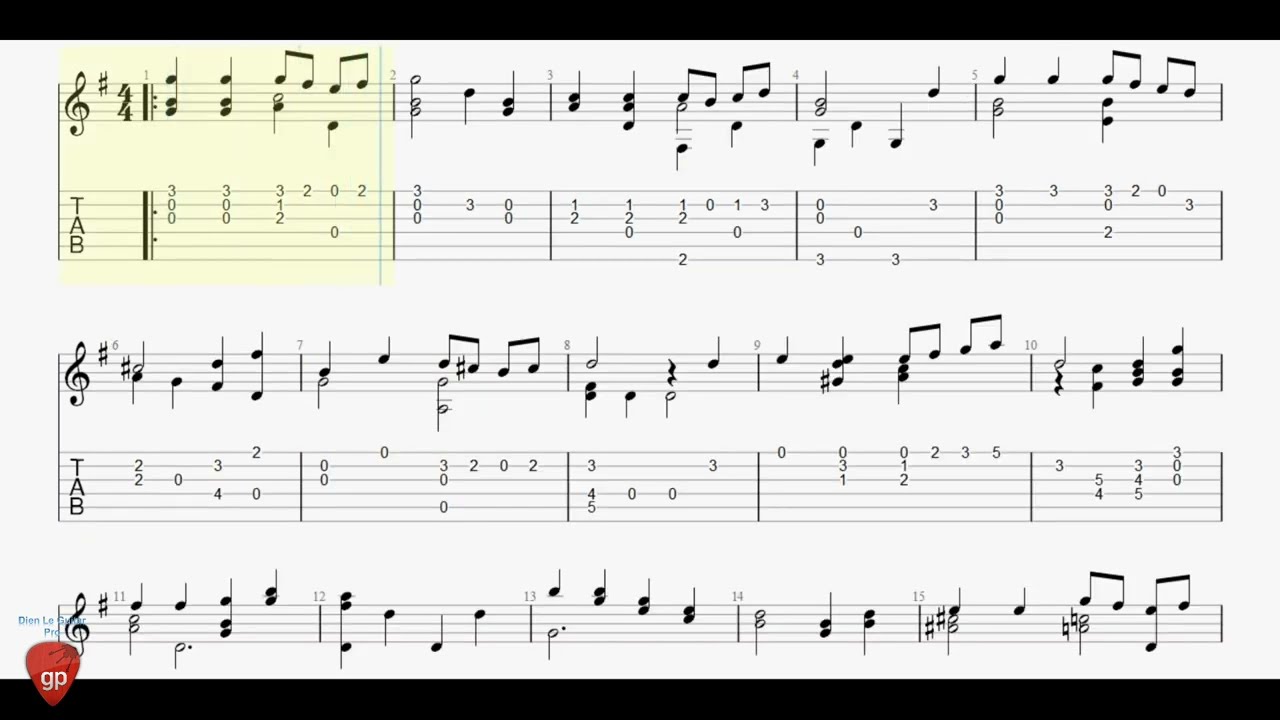 Fernando Sor - Study In G  Op 31 No 5 - Guitar Tab