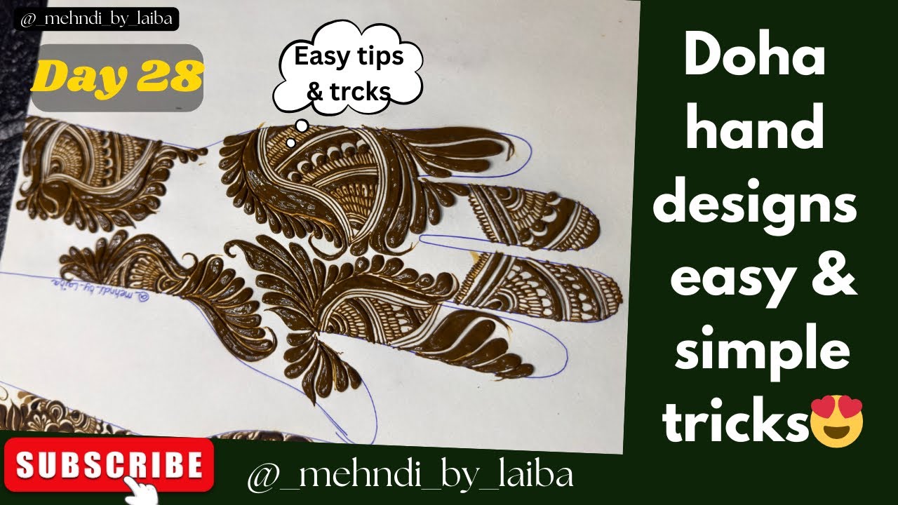 Beautiful Doha hand designs | simple & easy | mehndi by laiba #bridalhenna #henna #bridalmehndi 