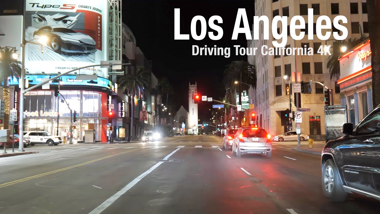 [4K] LOS ANGELES🇺🇸 Night Driving - LAX to Hollywood | Los Angeles | California | USA