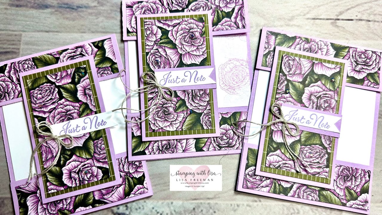 🌸🌸Easy Fun Fold Cards with Favored Flowers DSP!