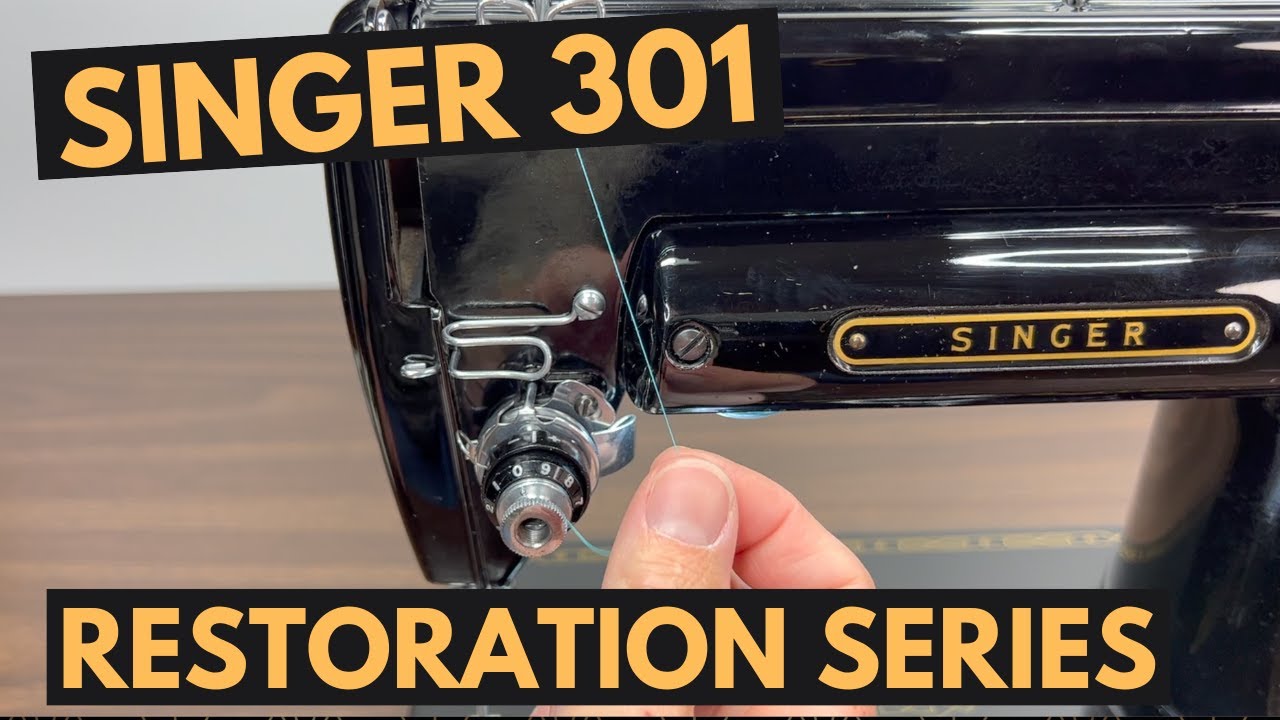 How to thread, wind the bobbin, set the stroke and sew on a Singer 301: Restoration Series Part 27