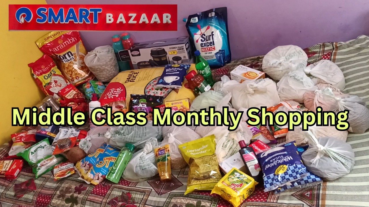 ₹7300 Monthly Grocery Shopping at Reliance Store 🛒 | Full Items Show | Middle Class Family Vlog