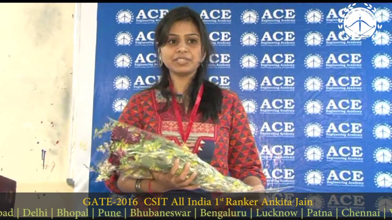GATE 2016 CSIT AIR 1st Ranker Ankita Jain