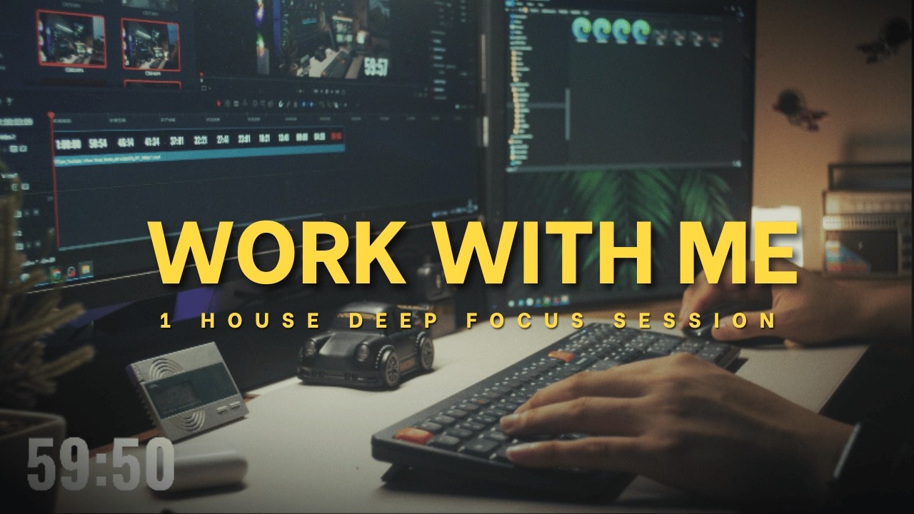 Work With Me | 1 Hour Focus Session With Lo-Fi Productivity Music | 1hr-10min-1hr