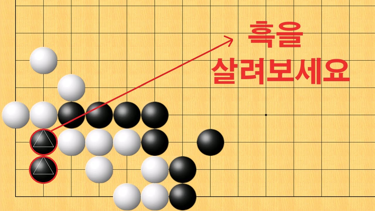 바둑 맥점 사활 - 정말 엄청 실수 많이 합니다. 흑을 살려보세요