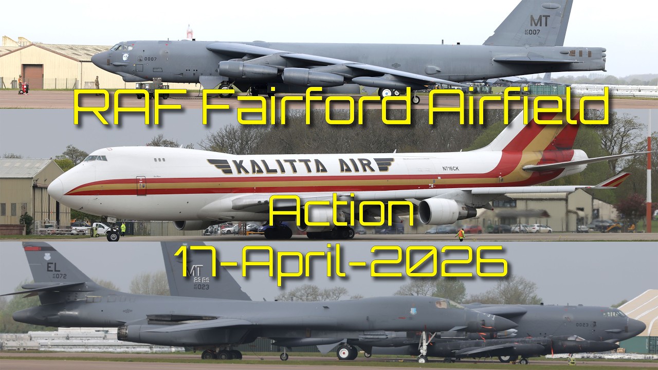 RAW RAF Fairford Power! B-52 &ldquo;Shiny64&rdquo; Takeoff, 747 Departure! U2S, B52H, B1B lined up for VIP visit