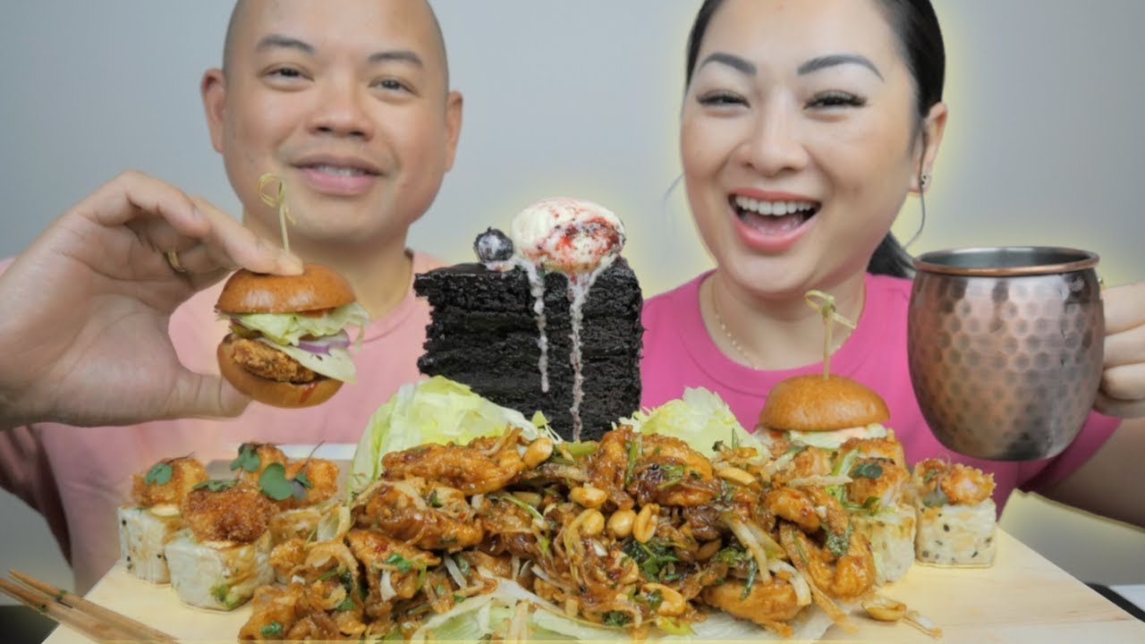 Our Favourite Appetizers *Mini Chicken Burger, Prawn Crunch Roll with Chicken Lettuce Wrap Mukbang