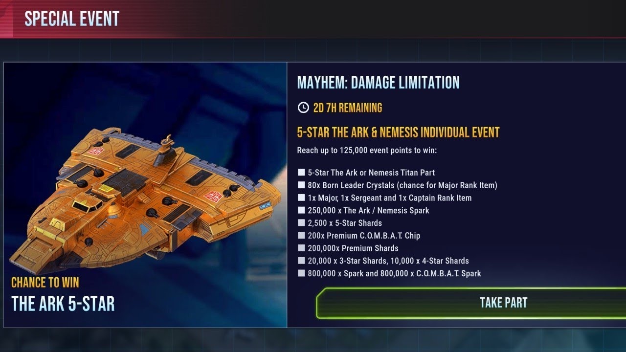 Chance To Get 5 Star Titans - DAMAGE LIMITATION - Transformers Earth Wars Special Event