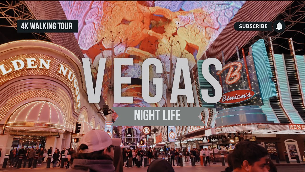 Las Vegas Nightlife Walking Tour in 4K | The Strip, Fremont Street & Bellagio Fountains ✨