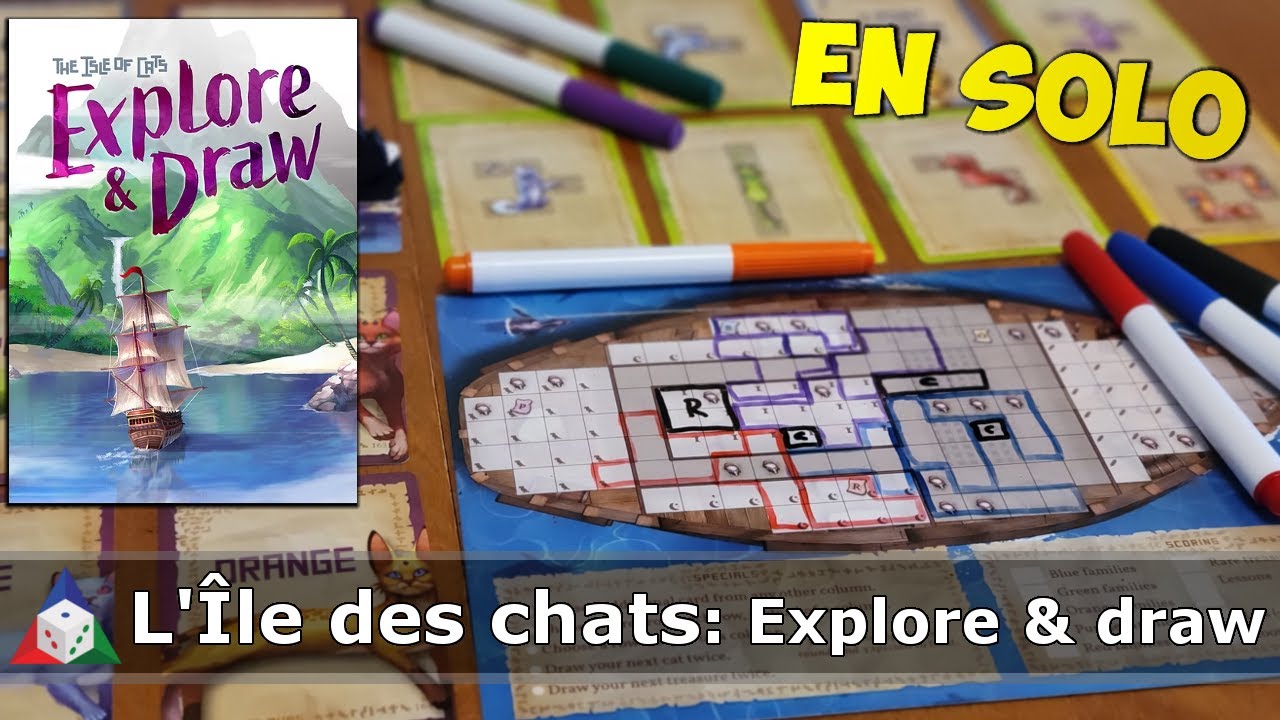 L'Île des Chats: Explore & Draw - Session de jeu en solo