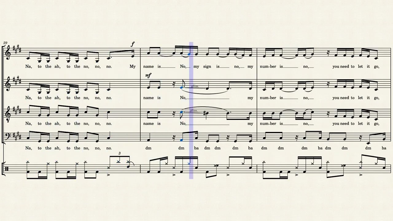 No | Pentatonix [Full Sheet Music/Transcription]