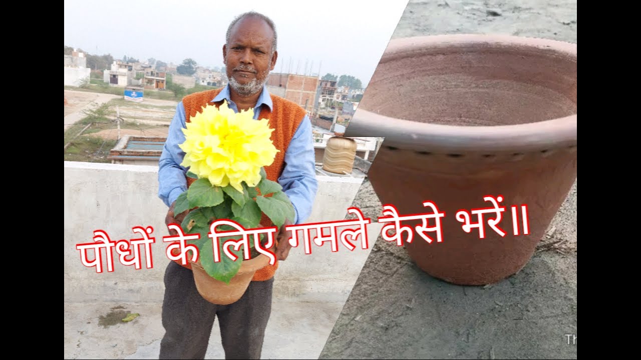 How to fill Gamla/Pot in home. अपने घर के गमले कैसे भरें॥