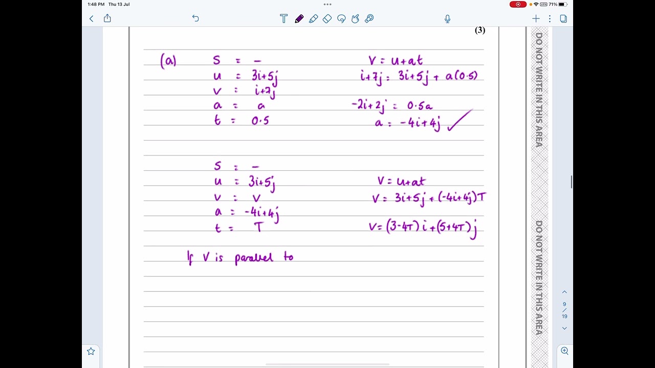 IAL Edexcel, June 2021, M1, Q5, Vectors, Kinematics, Constant Acceleration, suvat, N Peters, WME01