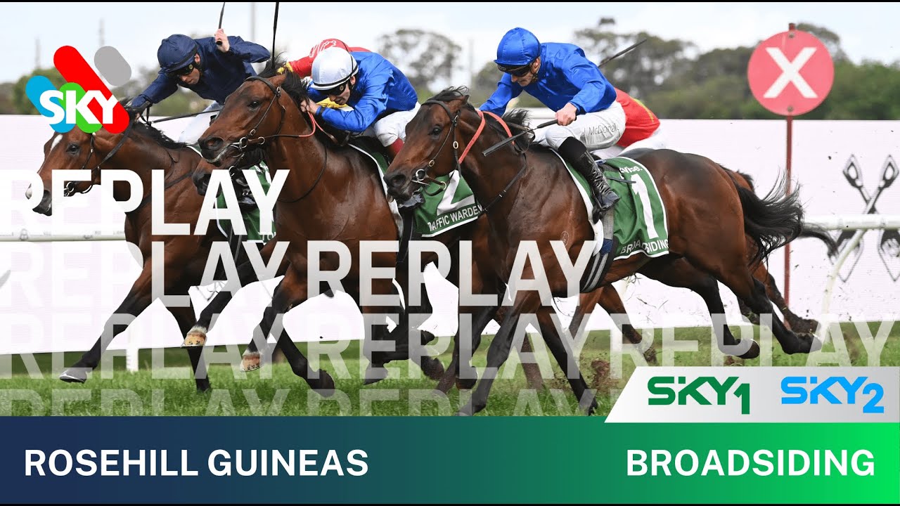 BROADSIDING WINS THE ROSEHILL GUINEAS