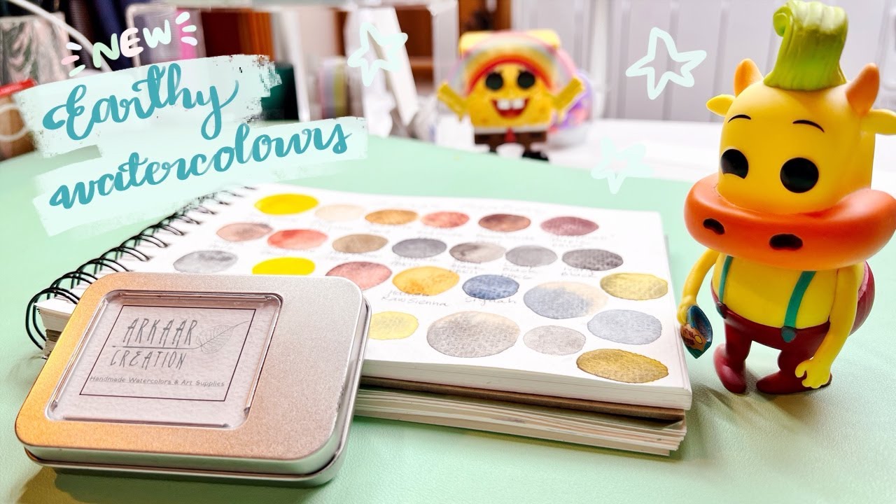 Swatching a New Handmade Watercolour set by Aarkar Creations | Mineral Watercolours