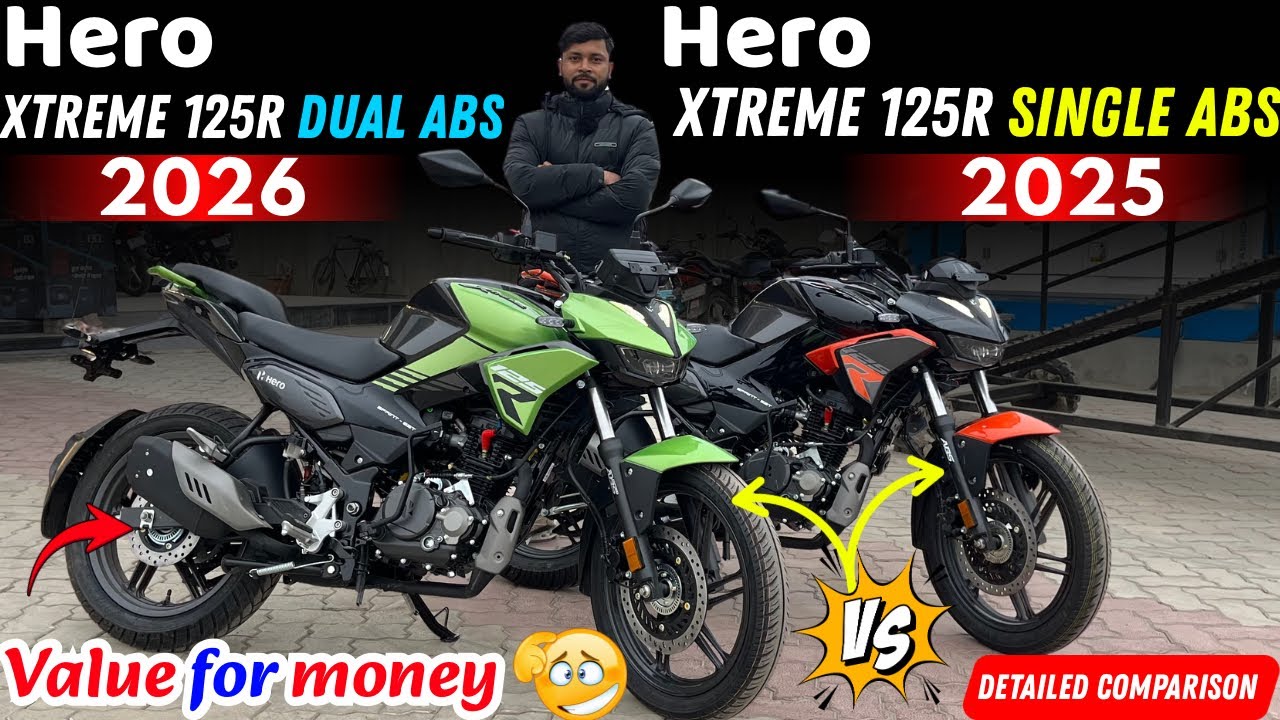 2026 Hero Xtreme 125R Dual Disc Dual ABS vs Hero Xtreme 125R Single Channel ABS Detailed Comparison 