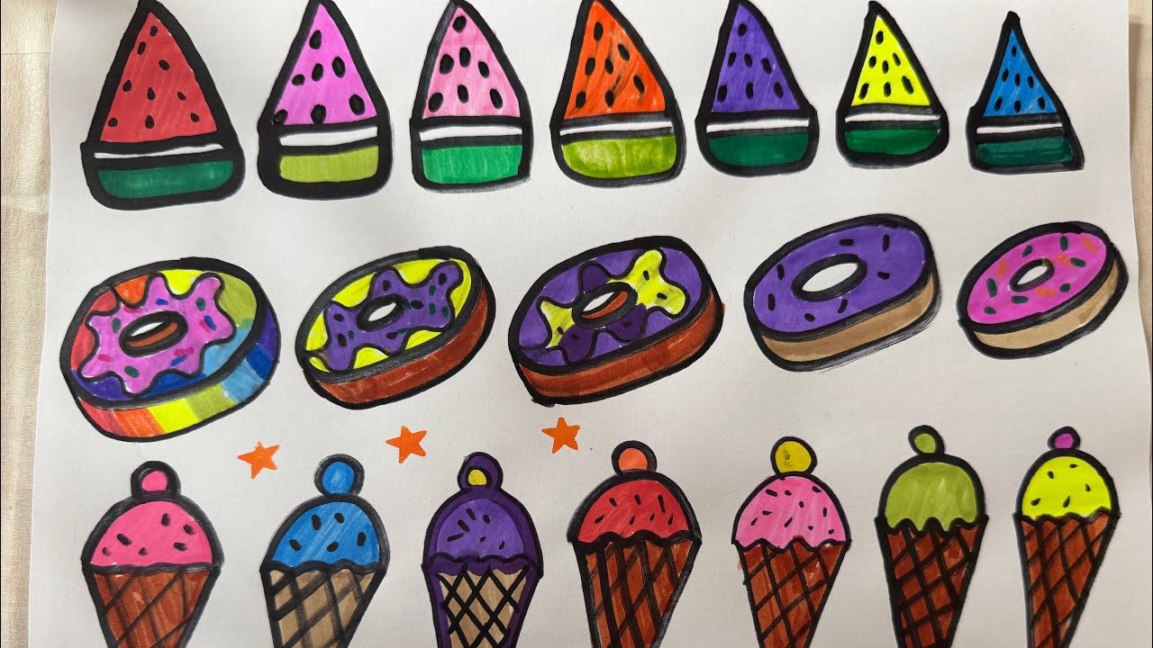 Lets draw Together| Fruits veggies treats bugs, and more