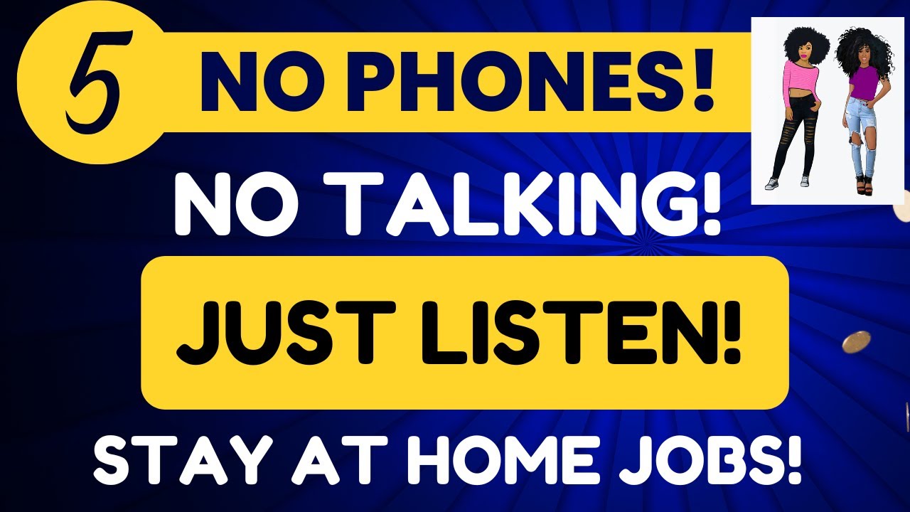 5 Non Phone No Talking Remote Jobs | Work From Home Listening To Calls